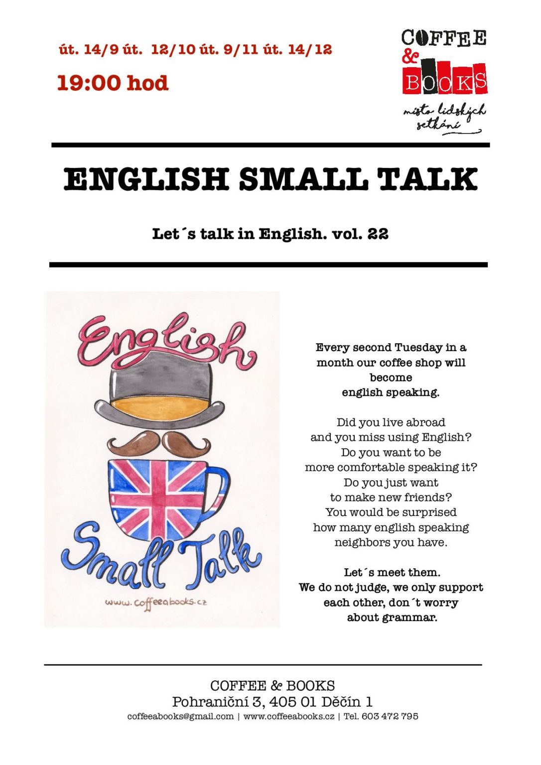 English Small Talk 14/12 19-20 – Coffee and Books